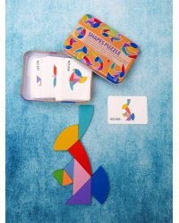 Головоломка.Танграм-1(17*12*3 см)(9 деталей, 50 карточек,в коробке) ( Арт. ИД-5160)