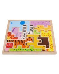 Головоломка "Веселые животные" 13 деталей (22.5*22.5*0.8 см) (в коробке) (Арт. ИД-8676)