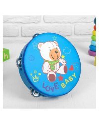 Деревянная игрушка. Бубен. "Миша" (15 см) (в пакете) ( Арт. И-2538)