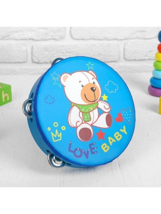 Деревянная игрушка. Бубен. "Миша" (15 см) (в пакете) ( Арт. И-2538)