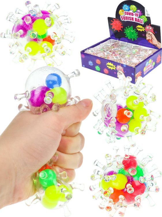 Антистресс-мялка  6 см ( микс, 12 шт. в шоу-боксе,внутри с шар.) ( Арт. ИК-9076) кратно 12