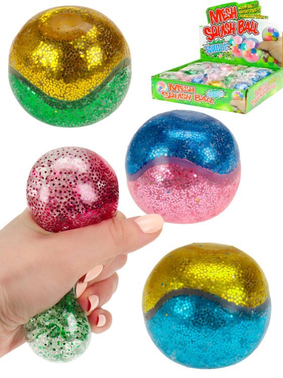 Антистресс-мялка 6 см ( микс, 12 шт. в шоу-боксе,с блест., внутри с шар.) ( Арт. ИК-9077) кратно 12