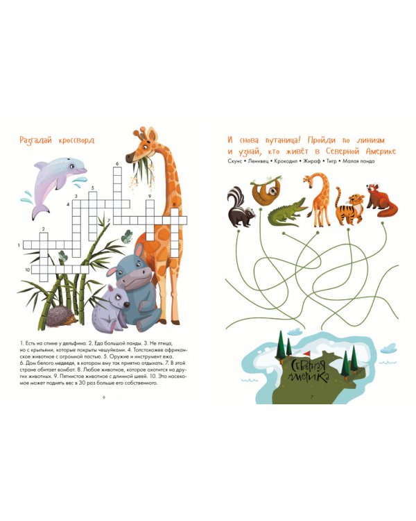 Занимательная зоология. Большая книга раскрасок, лабиринтов и головоломок