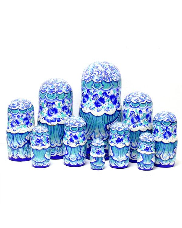 Матрешка С гжельским орнаментом 10м48см