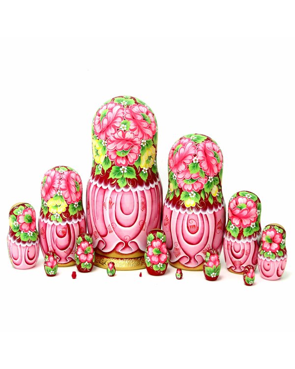 Матрешка Москва (бордовый платок) 15м33