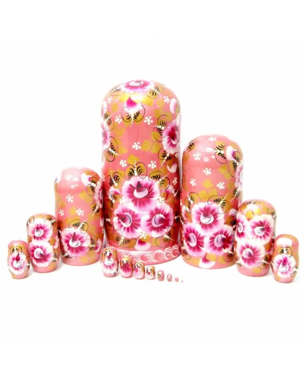 Матрешка Пейзаж розовая15м33