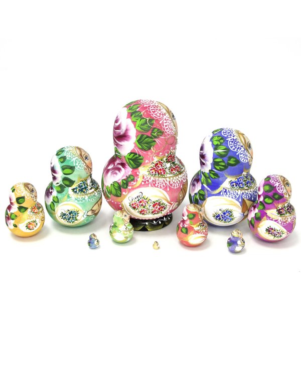 Матрешка Музыкальные инструменты (гармонь, красная) 10 м 13 см