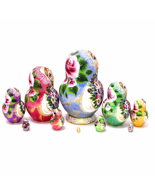 Матрешка Людмила синяя 10 м 17 см