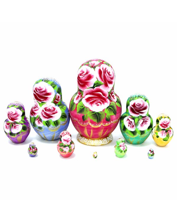 Матрешка Людмила красная 10 м 17 см