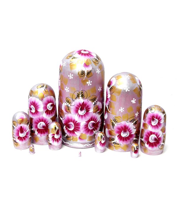 Матрешка Зима пейзаж (сиреневая) 10м 25см