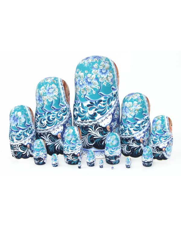 Матрешка Аленка (синие цветы) 15м 33см