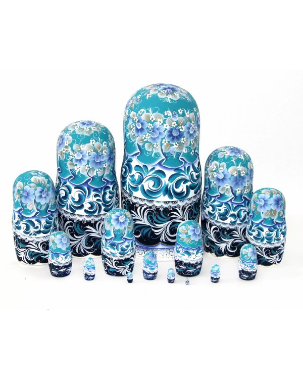 Матрешка Аленка (синие цветы) 15м 33см