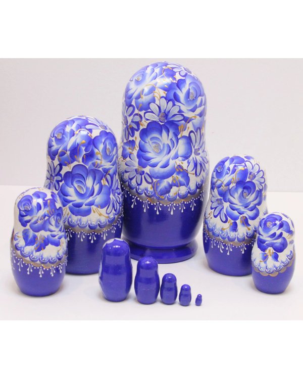 Матрешка Роза ВП синяя 10м25