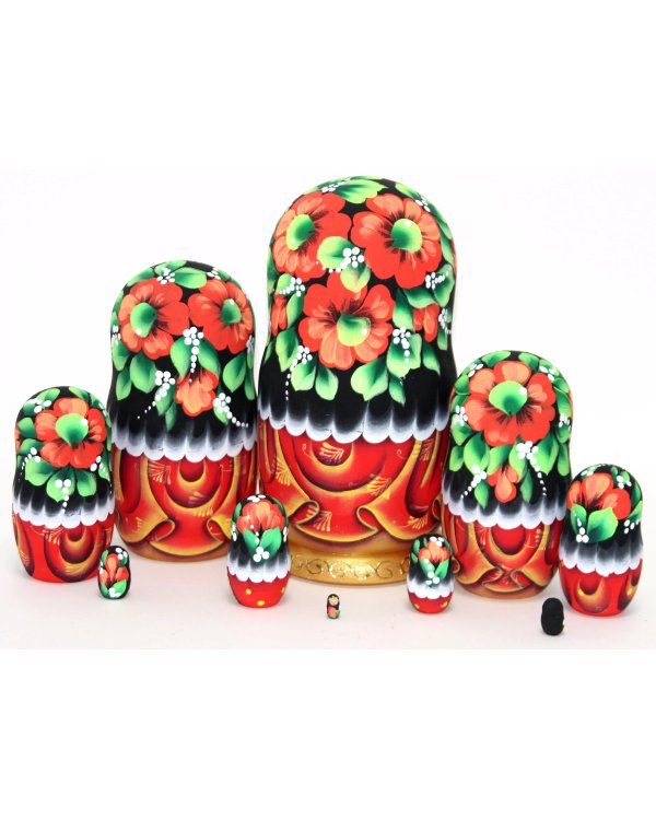 Матрешка Москва черная 10м25