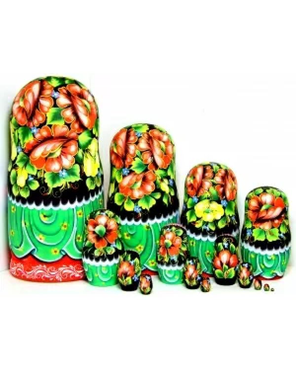 Матрешка Москва (чёрный платок) 15м33