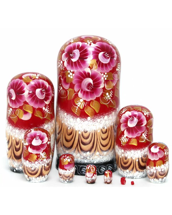 Матрешка Снега бордовая 10м25