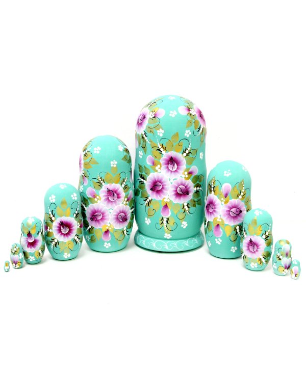 Матрешка Пейзаж (светло-бирюзовая) 10м 25см