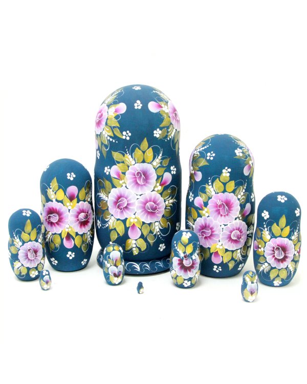 Матрешка Пейзаж (темно-бирюзовая) 10м 25см