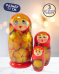 Матрешка Зоренька красная 3 в 1, 11 см - K55