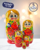Матрешка Агата красно-желтая 5 в 1, 14 см - K22