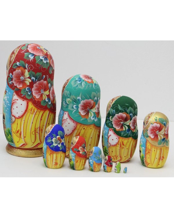 Матрешка Москва разноцветная 10м 25см