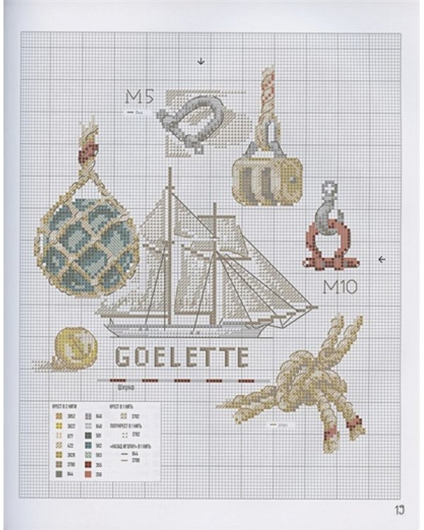 Французская вышивка крестом.Морские и летние сюжеты Вероник Ажинер