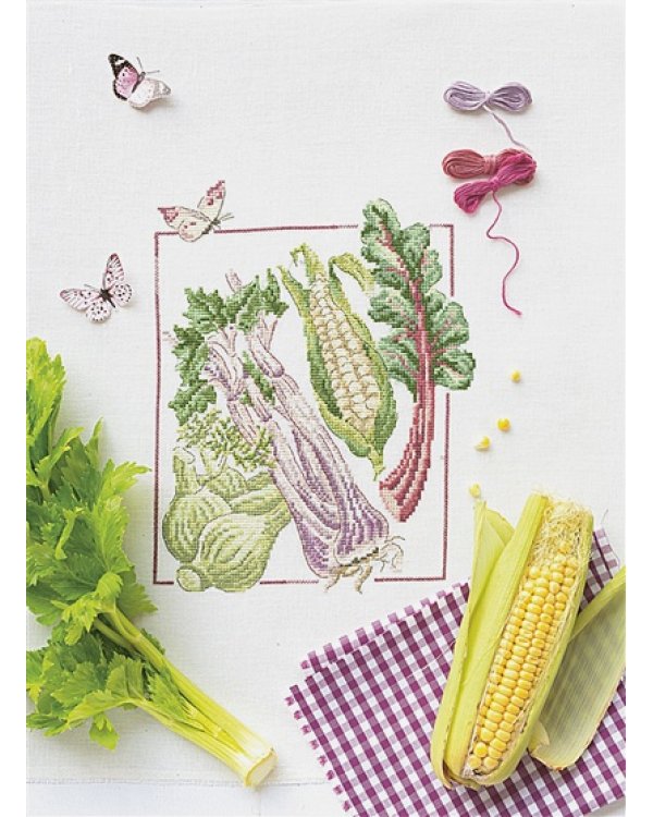 Французская вышивка крестом:Любимый огород Вероник Ажинер