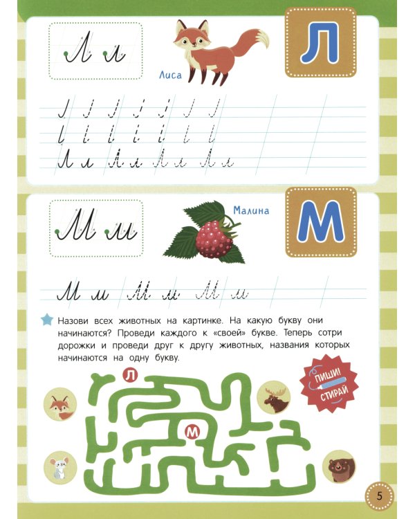 Учись - пиши - стирай. Учимся писать прописные буквы: многоразовая тетрадь-тренажер