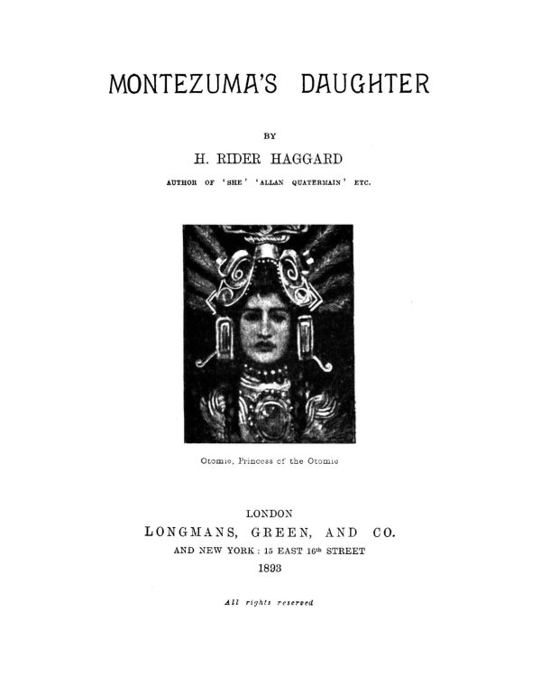Дочь Монтесумы: роман