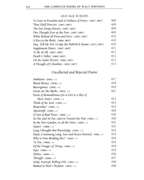 The Complete Poems of Walt Whitman