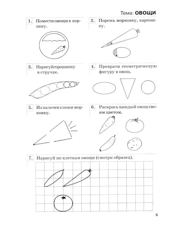 Развиваем графические навыки. Рабочая тетрадь для детей с ОНР: 5-6 лет