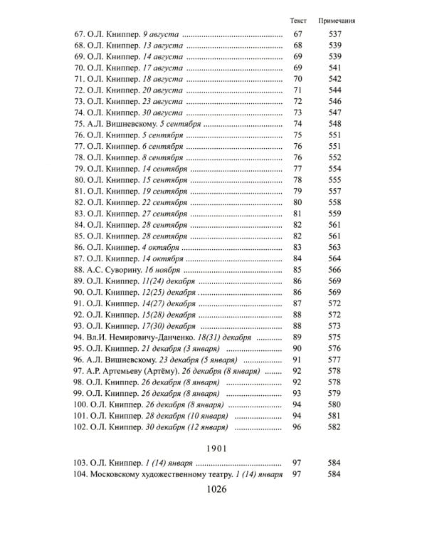 Письма мхатовцам. 1898-1904