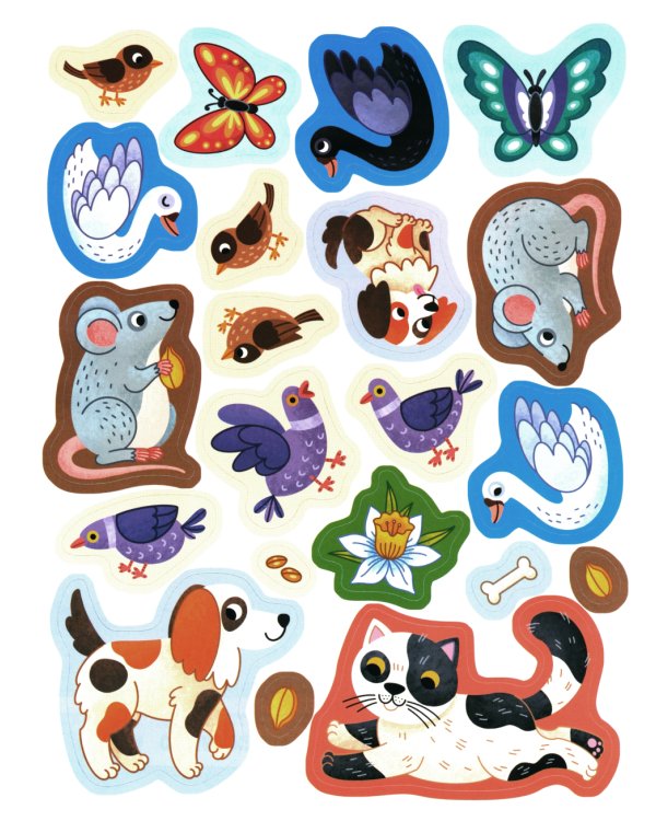 Обитатели города: книжка с наклейками. 2-е изд