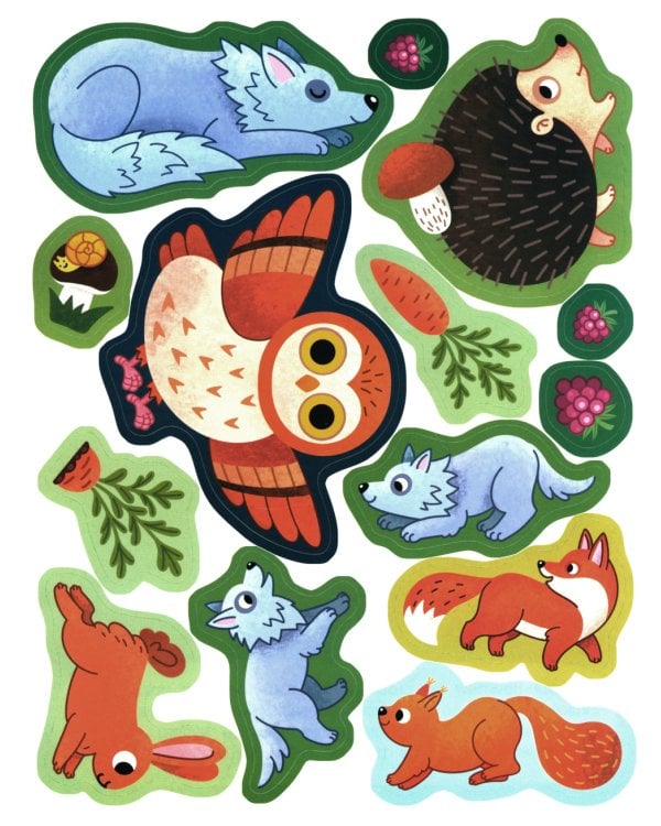 Обитатели леса: книжка с наклейками. 2-е изд