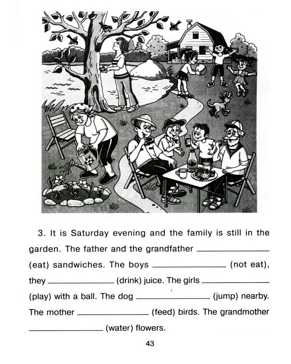 Английские упражнения в картинках на все правила грамматики с ответами к заданиям. 2 год обучения