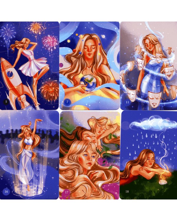 В ресурсе (50 метафорических карт с мантрами и аффирмациями + инструкция)