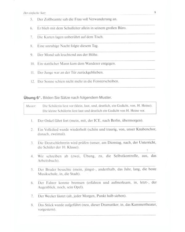 Ubungen zur deutschen Grammatik = Упражнения по грамматике немецкого языка. Синтаксис