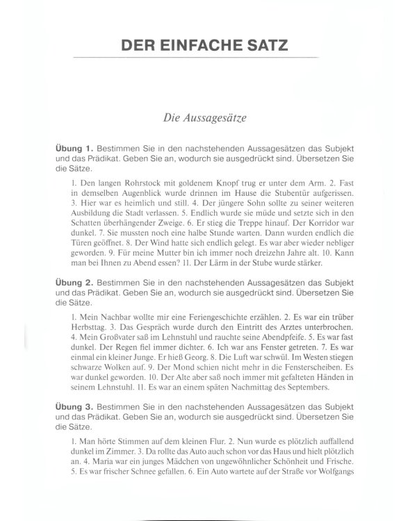 Ubungen zur deutschen Grammatik = Упражнения по грамматике немецкого языка. Синтаксис