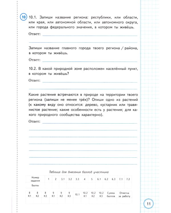 Окружающий мир. Всероссийская проверочная работа за курс начальной школы. Практикум по выполнению типовых заданий. 10 вариантов