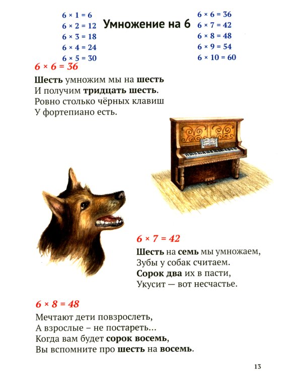 Таблица умножения в стихах