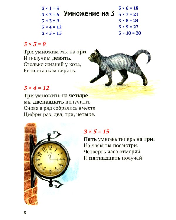 Таблица умножения в стихах