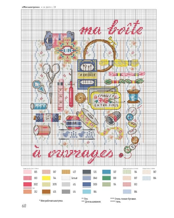 Французская вышивка крестом. Волшебная мастерская Вероник Ажинер (лиловая)