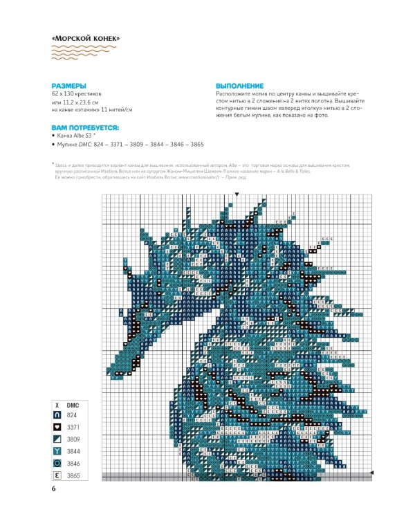 Французская вышивка крестом. Все оттенки океана Изабель Вотье: 20 крупных схем (розовая)