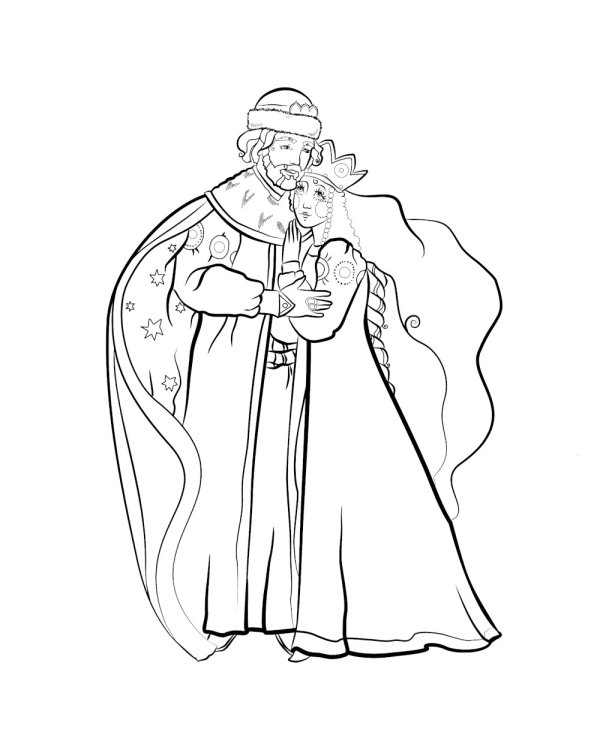 Царицыны гусельки: раскраска