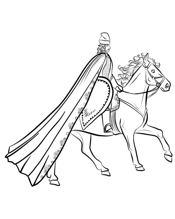 Царицыны гусельки: раскраска