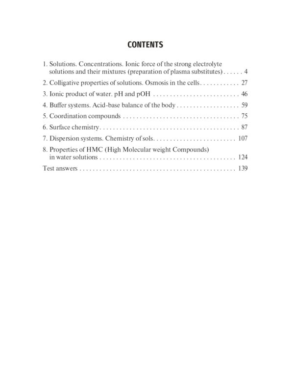 Chemistry: Medical aspects: tutorial guide
