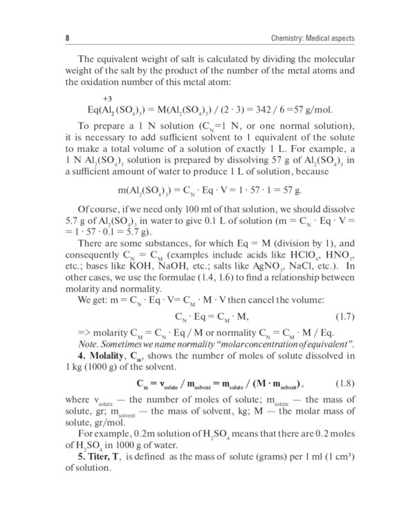 Chemistry: Medical aspects: tutorial guide