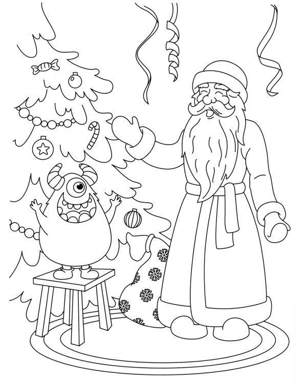 Монстрики празднуют Новый год: книжка-раскраска с наклейками