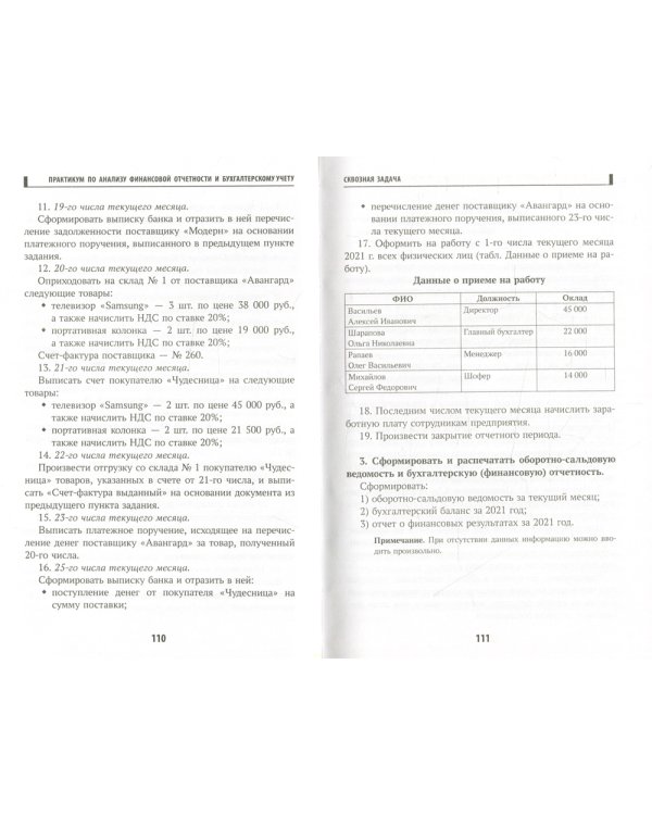 Практикум по анализу финансовой отчетности и бухгалтерскому учету