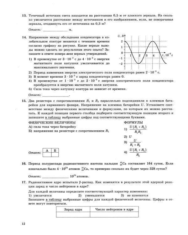 ЕГЭ 2024. Физика. 15 вариантов. Типовые варианты экзаменационных заданий от разработчиков ЕГЭ